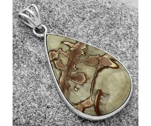 Natural Coffee Bean Jasper Pendant SDP119231 P-1001, 21x32 mm