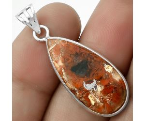 Natural Red Brecciated Jasper Pendant SDP119303 P-1001, 12x26 mm