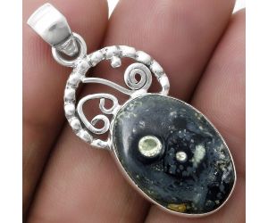 Natural Star Galaxy Jasper Pendant SDP119444 P-1687, 14x20 mm