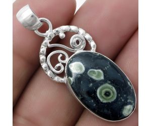 Natural Star Galaxy Jasper Pendant SDP119454 P-1687, 14x22 mm