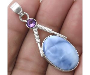 Natural Owyhee Opal & Amethyst Pendant SDP119533 P-1600, 14x21 mm