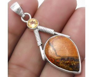 Rare Cady Mountain Agate & Citrine Pendant SDP119574 P-1600, 15x21 mm