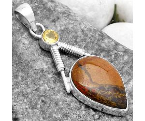 Rare Cady Mountain Agate & Citrine Pendant SDP119574 P-1600, 15x21 mm