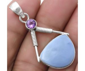 Natural Owyhee Opal & Amethyst Pendant SDP119575 P-1600, 14x17 mm