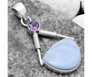 Natural Owyhee Opal & Amethyst Pendant SDP119575 P-1600, 14x17 mm