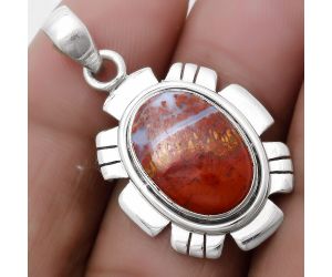 Natural Red Moss Agate Pendant SDP119963 P-1179, 11x16 mm