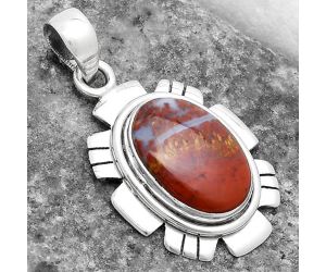 Natural Red Moss Agate Pendant SDP119963 P-1179, 11x16 mm