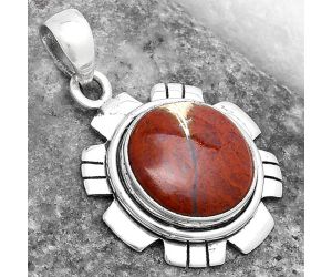 Natural Red Moss Agate Pendant SDP119967 P-1179, 14x14 mm