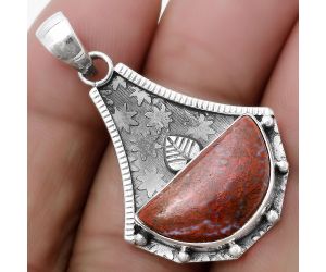 Natural Red Moss Agate Pendant SDP120021 P-1715, 11x19 mm