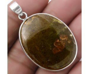 Natural Cloudy Prehnite Pendant SDP120107 P-1001, 25x32 mm