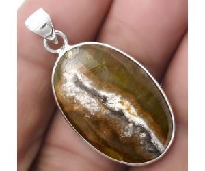 Natural Cloudy Prehnite Pendant SDP120200 P-1001, 17x27 mm