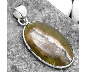 Natural Cloudy Prehnite Pendant SDP120200 P-1001, 17x27 mm