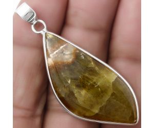 Natural Cloudy Prehnite Pendant SDP120215 P-1001, 18x39 mm