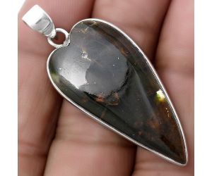 Valentine Gift Heart Natural Chrome Chalcedony Pendant SDP120270 P-1001, 18x38 mm