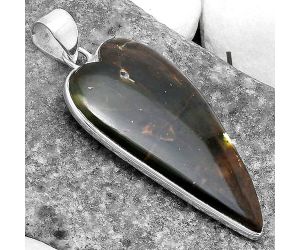 Valentine Gift Heart Natural Chrome Chalcedony Pendant SDP120270 P-1001, 18x38 mm