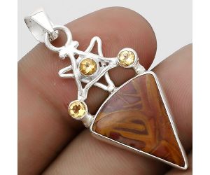 Star - Natural Noreena Jasper & Citrine Pendant SDP120402 P-1095, 14x19 mm