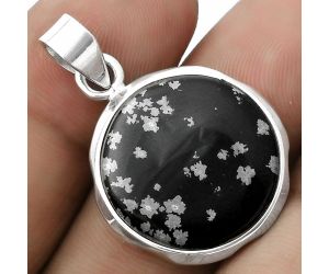 Natural Snow Flake Obsidian Pendant SDP120451 P-1110, 20x20 mm