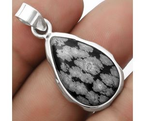 Natural Snow Flake Obsidian Pendant SDP120456 P-1110, 14x22 mm