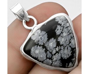 Natural Snow Flake Obsidian Pendant SDP120481 P-1110, 19x19 mm