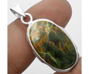 Natural Turkish Rainforest Chrysocolla Pendant SDP120486 P-1110, 15x26 mm