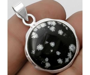 Natural Snow Flake Obsidian Pendant SDP120490 P-1110, 21x21 mm