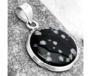 Natural Snow Flake Obsidian Pendant SDP120490 P-1110, 21x21 mm