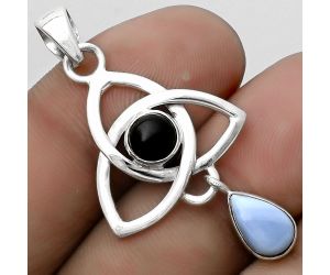 Celtic - Owyhee Opal & Black Onyx Pendant SDP120747 P-1628, 6x9 mm