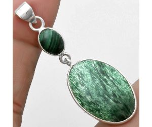 Green Aventurine & Malachite Eye Pendant SDP120885 P-1098, 16x23 mm