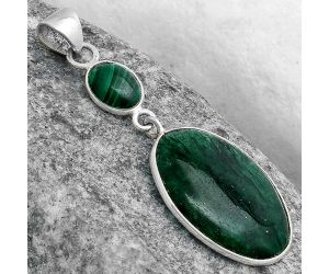 Green Aventurine & Malachite Eye Pendant SDP120885 P-1098, 16x23 mm