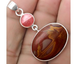 Natural Noreena Jasper & Rhodochrosite Argentina Pendant SDP120889 P-1098, 18x24 mm