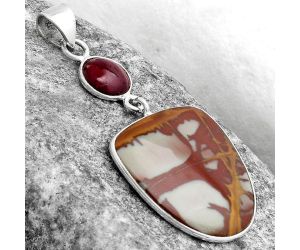 Natural Noreena Jasper & Garnet Pendant SDP120910 P-1098, 19x23 mm