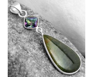 Chrome Chalcedony & Mystic Topaz Pendant SDP120928 P-1098, 15x26 mm