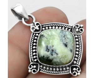Dendritic Chrysoprase - Africa 925 Sterling Silver Pendant Jewelry SDP121053 P-1040, 15x15 mm