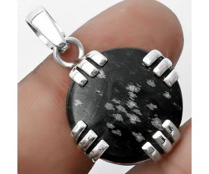 Natural Snow Flake Obsidian Pendant SDP121149 P-1564, 20x20 mm