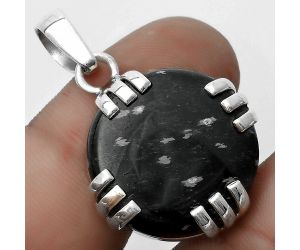 Natural Snow Flake Obsidian Pendant SDP121150 P-1564, 21x21 mm