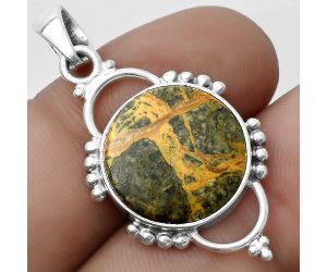 Natural Moroccan Yellow Jacket Jasper Pendant SDP121402 P-1639, 16x16 mm