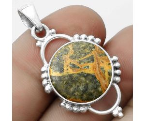 Natural Moroccan Yellow Jacket Jasper Pendant SDP121406 P-1639, 16x16 mm