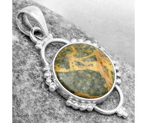 Natural Moroccan Yellow Jacket Jasper Pendant SDP121406 P-1639, 16x16 mm