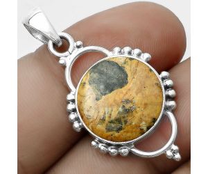 Natural Moroccan Yellow Jacket Jasper Pendant SDP121407 P-1639, 16x16 mm