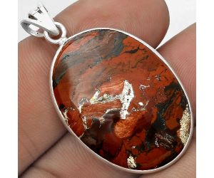 Natural Red Brecciated Jasper Pendant SDP122728 P-1001, 22x31 mm