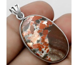 Natural Red Brecciated Jasper Pendant SDP123064 P-1001, 19x29 mm