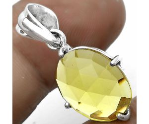 Faceted Natural Lemon Quartz Pendant SDP123257 P-1013, 12x16 mm