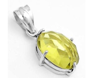 Faceted Natural Lemon Quartz Pendant SDP123257 P-1013, 12x16 mm