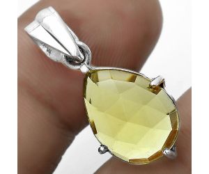 Faceted Natural Lemon Quartz Pendant SDP123293 P-1013, 12x16 mm