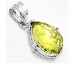 Faceted Natural Lemon Quartz Pendant SDP123313 P-1013, 12x16 mm