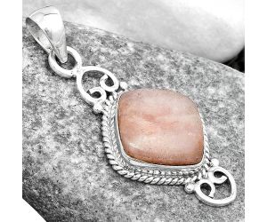 Natural Pink Scolecite Pendant SDP124034 P-1696, 14x14 mm