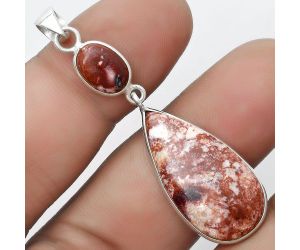 Natural Pink Thulite - Norway Pendant SDP124185 P-1098, 14x27 mm