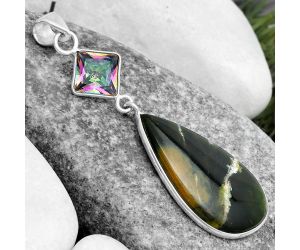 Chrome Chalcedony & Mystic Topaz Pendant SDP124205 P-1098, 16x29 mm