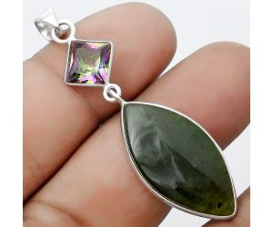 Chrome Chalcedony & Mystic Topaz Pendant SDP124298 P-1098, 14x28 mm