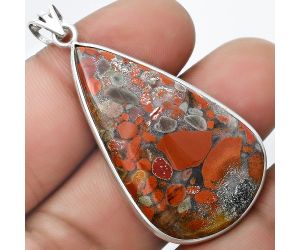 Natural Red Brecciated Jasper Pendant SDP124555 P-1001, 23x39 mm